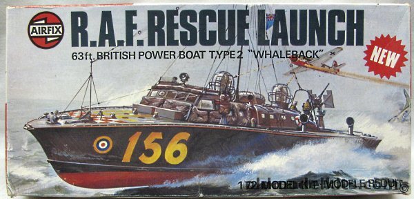 Airfix 1/72 RAF Rescue Launch - 63 Ft British Power Boat Type 2 'Whaleback', 05281-2 plastic model kit